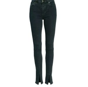 Levi's Made And Crafted Black Jeans Silver High Skinny Ankle Zip Stretch Sz 24